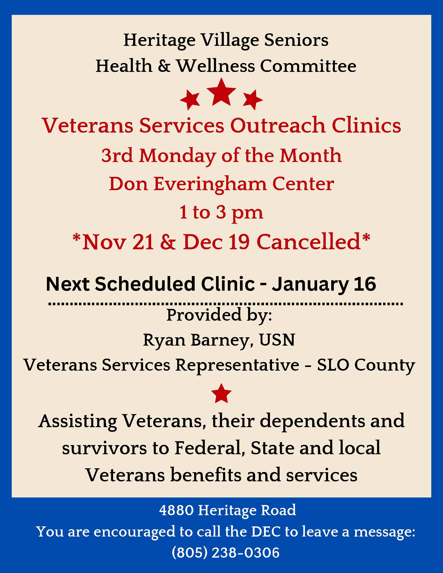 VA Outreach Clinics revised form